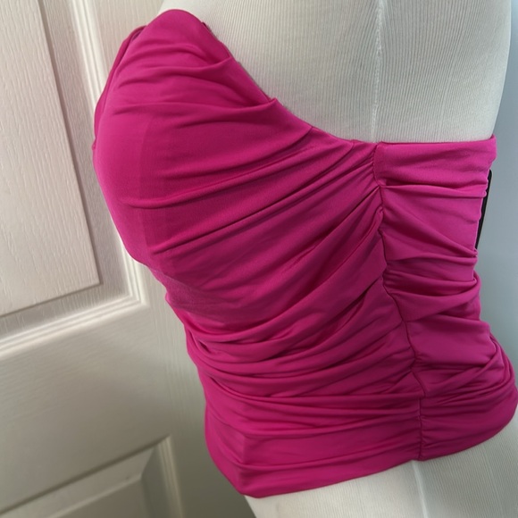 Cute and versatile, bright, pink bustier NWT slip on style - Picture 3 of 3